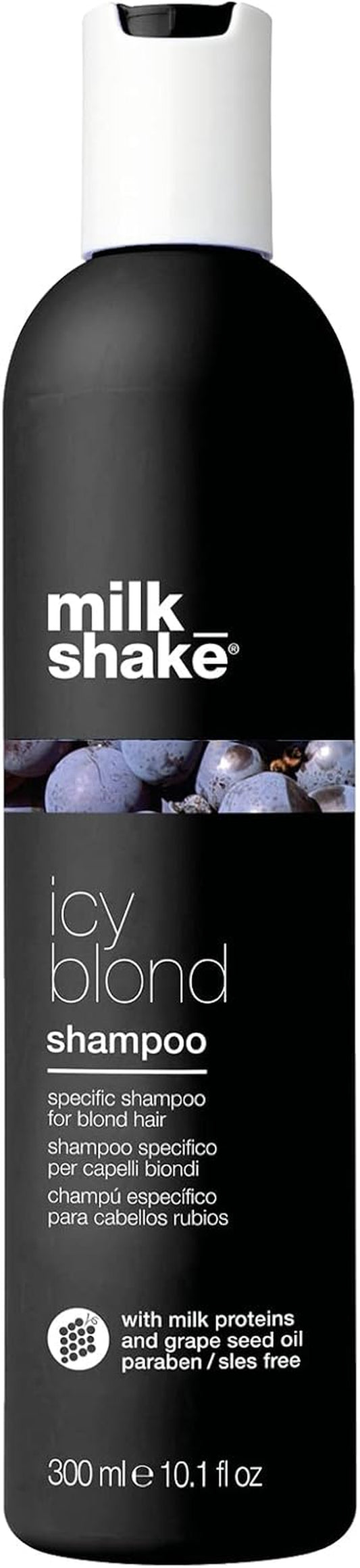 | Icy Blond Shampoo 300 Ml, Shampoo Antigiallo Specifico Capelli Biondi O Decolorati, Con Pigmento Nero, Made in Italy