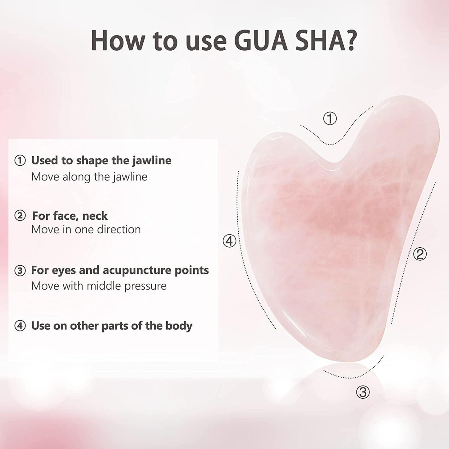 Gua Sha Giada Naturale - Massaggiatore Viso Rilassante E Rimodellante per La Vostra Pelle,Kit Rullo Di Giada Di Anti-Invecchiamento Naturale per Occhi, Viso, Collo