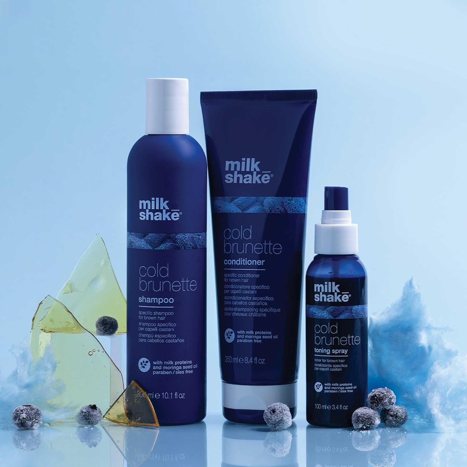 ® | Cold Brunette Shampoo | Shampoo Specifico per Capelli Castani | 300 Ml | Shampoo Con Pigmento Blu | Elimina I Riflessi Caldi Rosso, Arancione