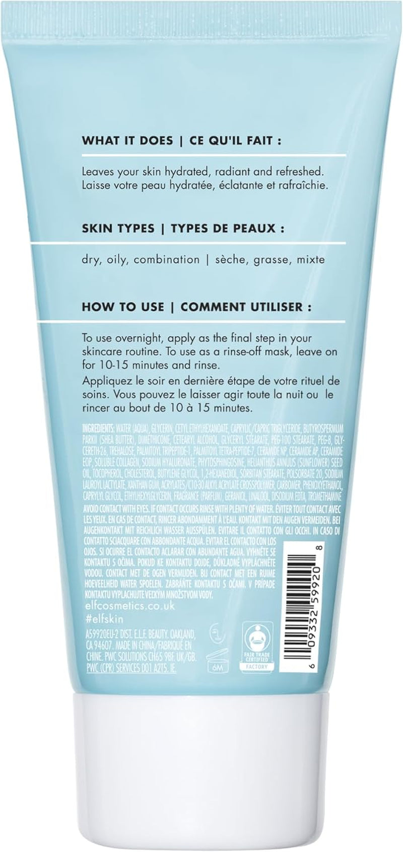 SKIN Holy Hydration! Sleeping Mask, Idratante E Rimpolpante, Maschera Doppio Uso per Tutta La Notte O Da Risciacquare, Lenisce La Pelle Con Una Formula Cremosa
